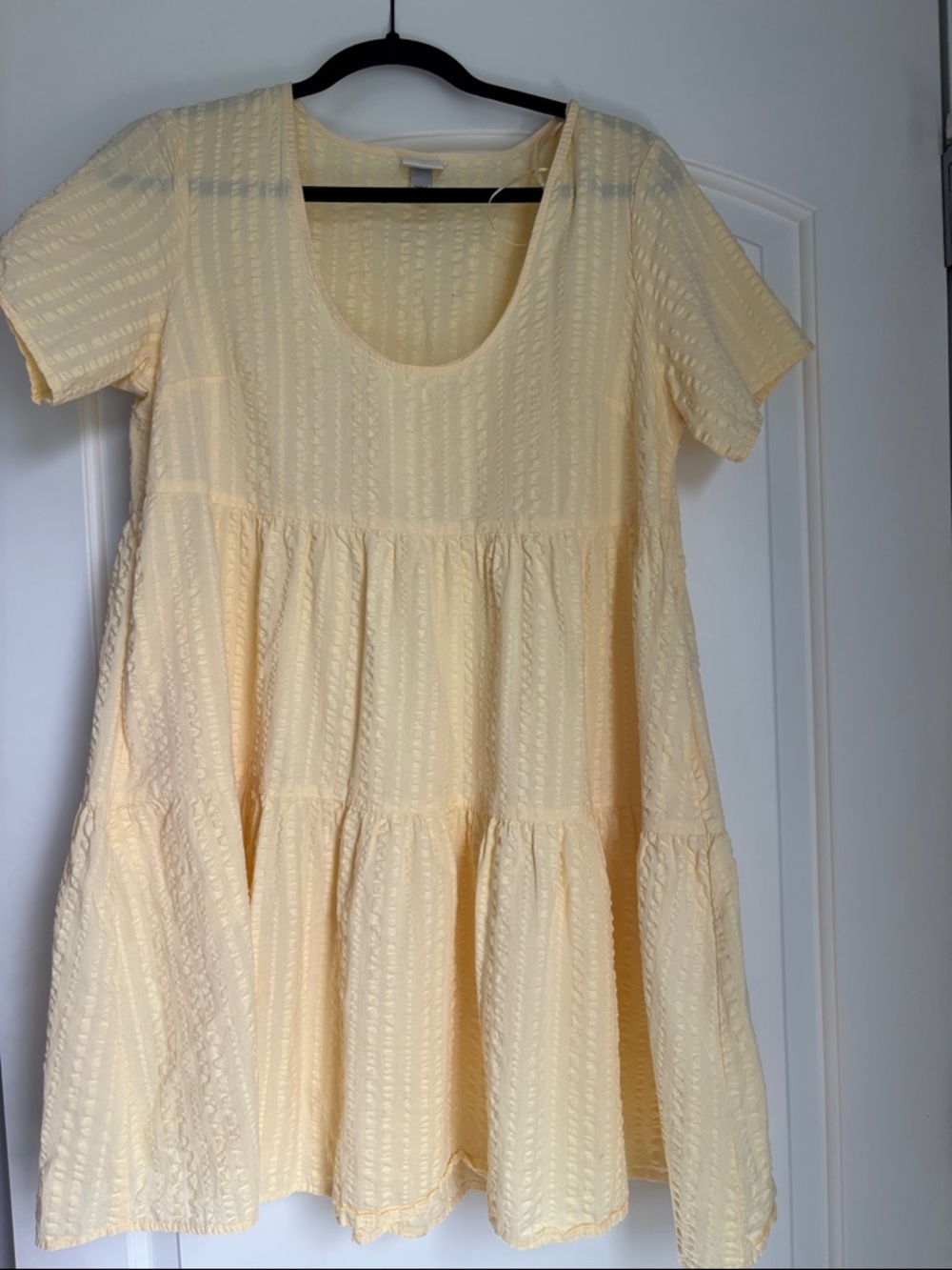a new day Pale Yellow Tiered Short Sleeve Dress